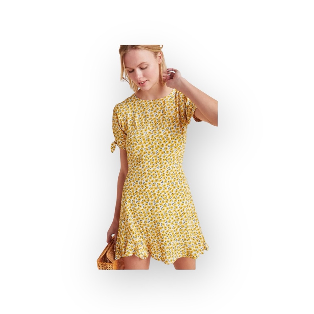 new Faithfull x Anthropologie ✿ Daphne Mini Dress ✿ Marguerite Yellow Floral ✿
